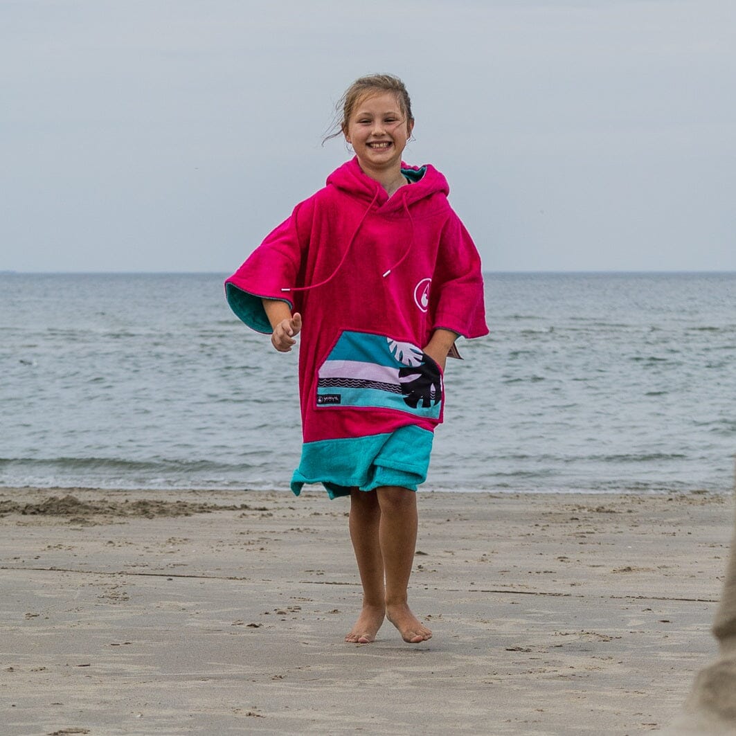 Poncho Pink Wave, Baumwolle Velours