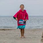 Poncho Pink Wave, Baumwolle Velours