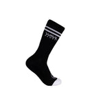 Cotton Crew Socks Stripes + Logo black