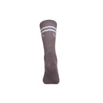 Cotton Crew Socks Stripes + Logo grey