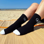 Cotton Crew Socks Logo black