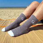 Cotton Crew Socks Logo grey
