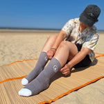 Cotton Crew Socks Logo grey