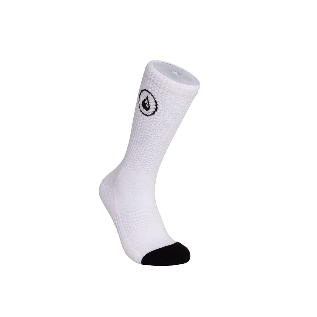 Cotton Crew Socks Logo white