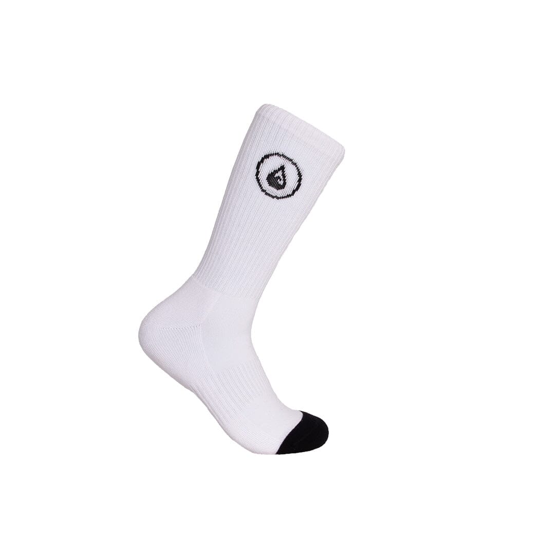 Cotton Crew Socks Logo white