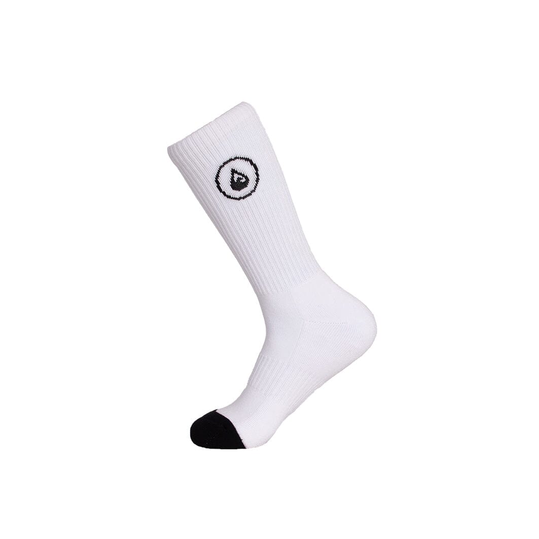 Cotton Crew Socks Logo white