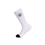 Cotton Crew Socks Logo white