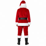 Weihnachtsmann Nikolaus Kostüm aus Samt | Rot - 4 tlg.