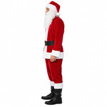 Weihnachtsmann Nikolaus Kostüm aus Samt | Rot - 4 tlg.