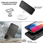 NALIA Silikonhülle für iPhone XR – Rutschfest & Matt – VORTEX (Gebürstete Optik & Carbon Design) – Marke aus Berlin