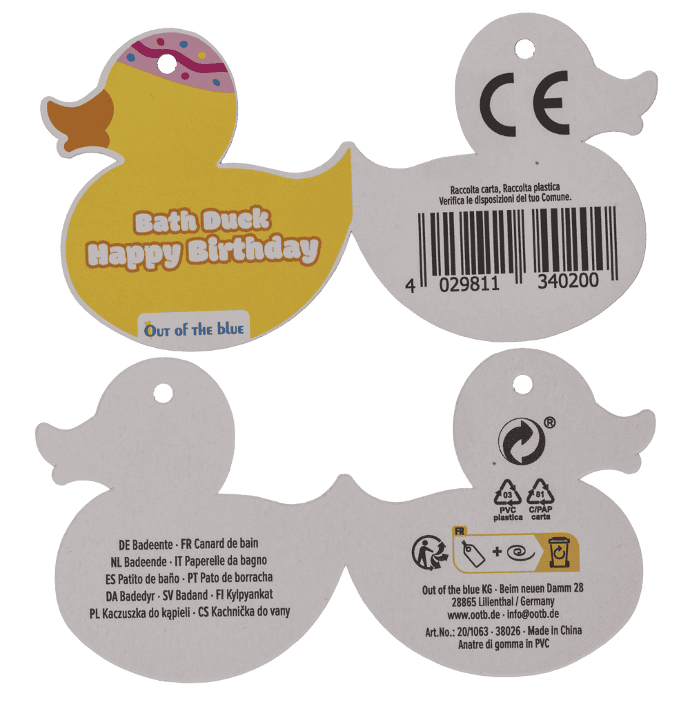 Quietsche-Ente "Happy Birthday" | 10 cm