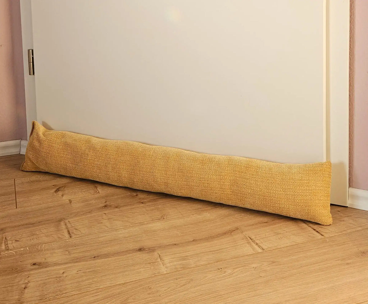 Zugluftstopper Türdichtung Türwindstopper Türen und Fenster Stoff grau creme beige 90 cm